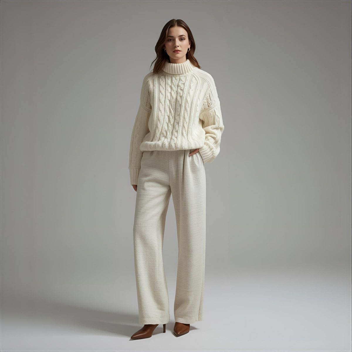 LMIRA | Weicher Strickpullover in Elfenbein